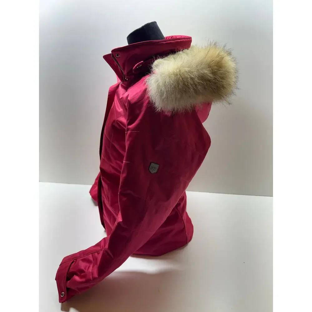 Metropolis Legacy Couloir Women’s Ski Parka Sz 10 Red Faux Fur Hood Full Zip